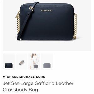 MK Jet Set Large Saffiano Leather Crossbody Bag